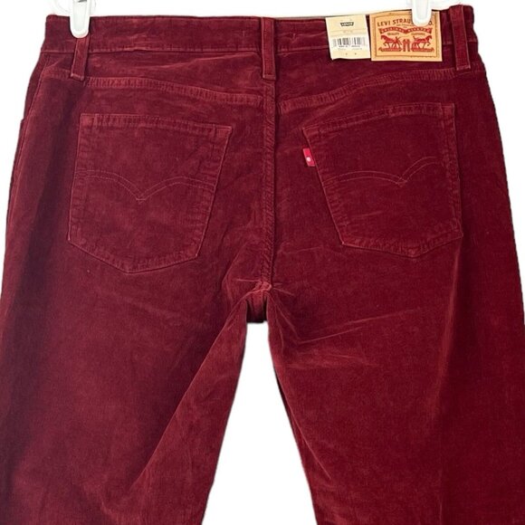Levi's 725 Women's Stellar Stretch Burgundy Corduroy Pants Size 32 Boot Cut NWT - Picture 4 of 11